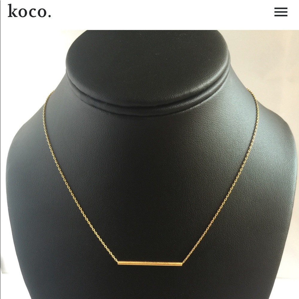 Gold bar dainty necklace